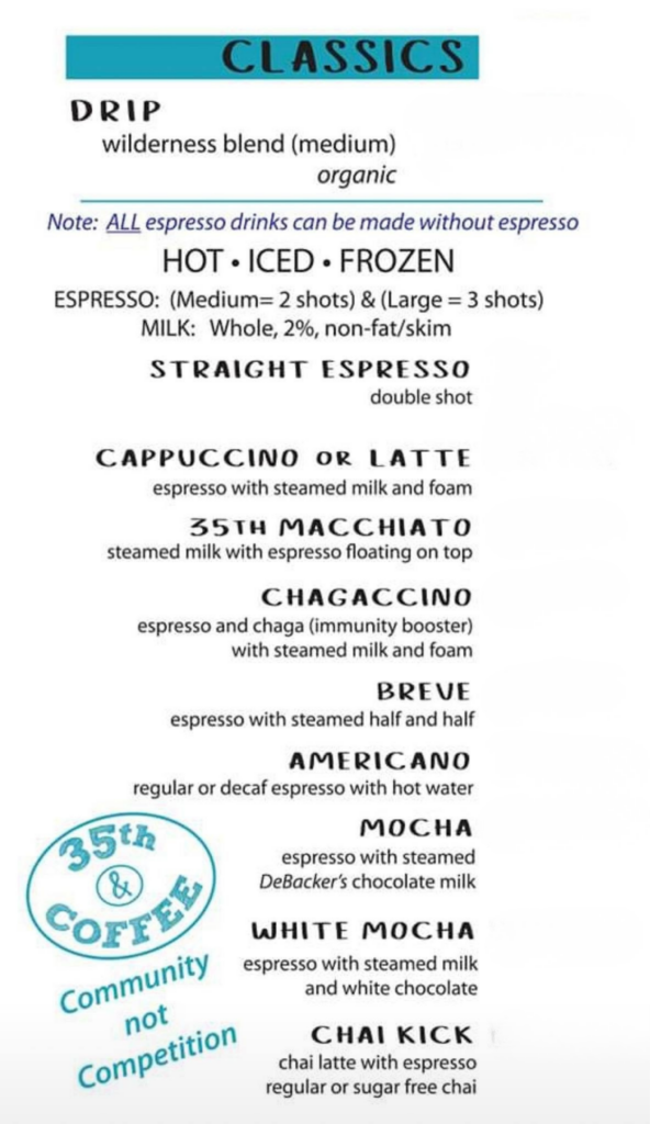 classics 35th & coffee